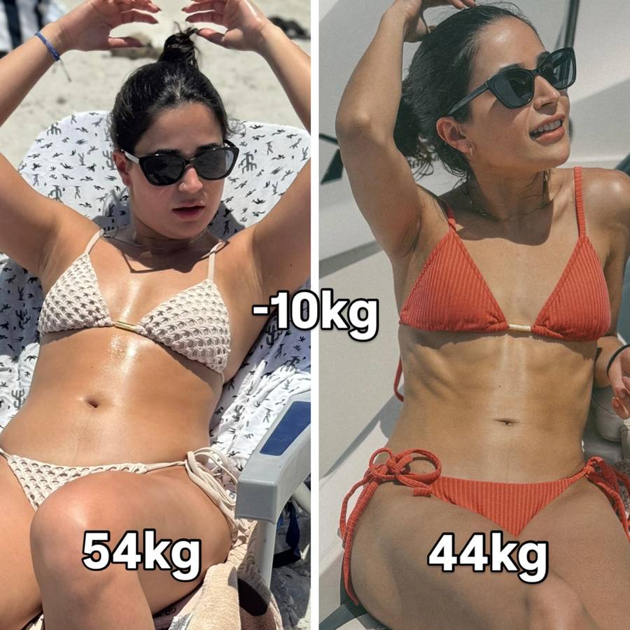 Antes e depois da Mirela, de 54 kg para 44 kg